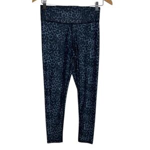 Zyia Blue Leopard Print Scrunch Butt High Rise Leggings Women Size 6-8